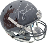 RYAN LEAF AUTO WASHINGTON STATE GRAY SCHUTT FULL SIZE HELMET BECKETT 193975