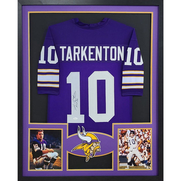 Fran Tarkenton Autographed Signed Framed Minnesota Vikings 2P Jersey JSA