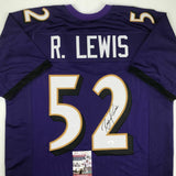 Autographed/Signed RAY LEWIS Baltimore Purple Football Jersey JSA COA Auto