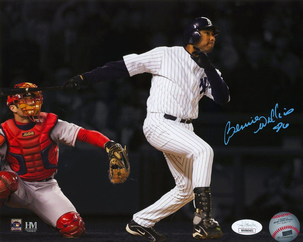 Bernie Williams New York Yankees Signed ALCS Blue Ink 8x10 Photo JSA