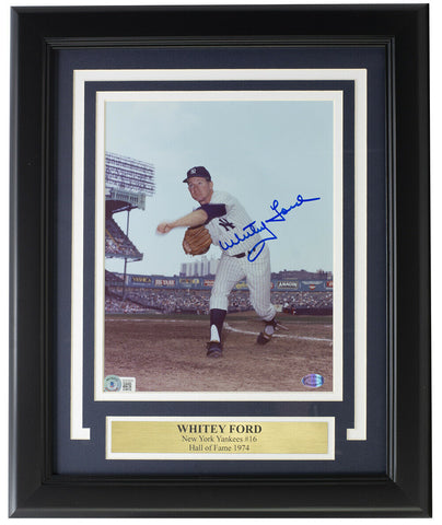 Whitey Ford Signed Framed 8x10 New York Yankees Photo BAS BD60643