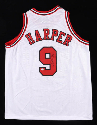 Ron Harper Signed Chicago Jersey (PSA COA) 3x Bulls World Champ Guard 1996-1998