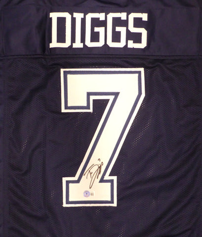 Dallas Cowboys Trevon Diggs Autographed Blue Jersey Beckett BAS QR #W185501