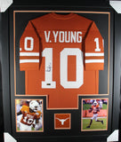 VINCE YOUNG (Texas burnt orange TOWER) Signed Autographed Framed Jersey JSA