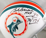 Bob Griese Signed F/S Miami Dolphins 72 TB Helmet w/ 2 Insc - JSA W Auth *Black