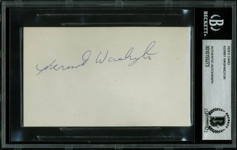 Lakers Kermit Washington Authentic Signed 3x5 Index Card Autographed BAS Slabbed