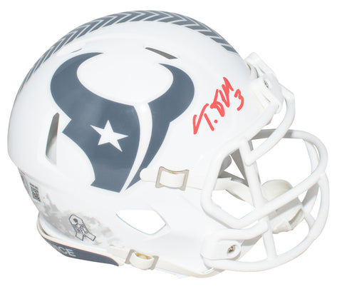 TANK DELL AUTOGRAPHED HOUSTON TEXANS SALUTE TO SERVICE III MINI HELMET BECKETT