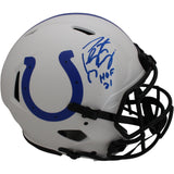 Peyton Manning Autographed Indianapolis Colts Pro Lunar Helmet HOF FAN 46924