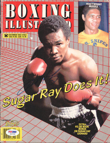 Sugar Ray Leonard Autographed Boxing Illustrated Magazine Cover PSA/DNA #S42745