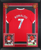 Manchester United Cristiano Ronaldo Signed Red Adidas Framed Jersey BAS Witness