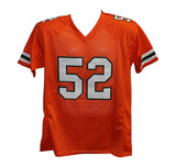 Ray Lewis Autographed/Signed College Style Orange XL Jersey BAS 30386