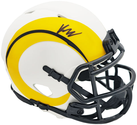 KYREN WILLIAMS AUTOGRAPHED RAMS LUNAR ECLIPSE WHITE MINI HELMET BECKETT 224760