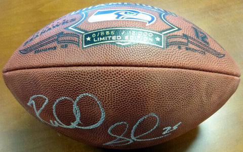 RICHARD SHERMAN AUTOGRAPHED SUPER BOWL LEATHER FOOTBALL SEAHAWKS RS HOLO 86601