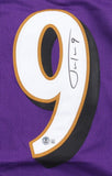 Justin Tucker Signed Baltimore Ravens Jersey (Beckett) 3x Pro Bowl Place Kicker