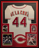 FRAMED CINCINNATI REDS ELLY DE LA CRUZ AUTOGRAPHED SIGNED JERSEY BECKETT HOLO