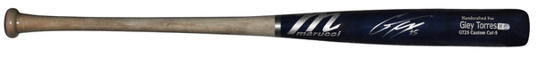 GLEYBER TORRES SIGNED NEW YORK YANKEES MARUCCI GAME MODEL NAVY BAT BECKETT