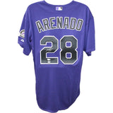 Nolan Arenado Signed Colorado Rockies Purple Majestic Jersey JSA 44650