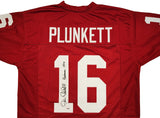 STANFORD JIM PLUNKETT AUTOGRAPHED RED JERSEY "HEISMAN 1970" PSA/DNA 201659