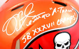 Mike Alstott Signed Buccaneers F/S Flash Speed Auth Helmet w/ 2 Insc.- Beckett W