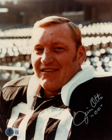 Jim Otto Autographed/Signed Oakland Raiders 8x10 Photo Beckett 45644