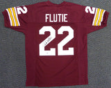 BOSTON COLLEGE EAGLES DOUG FLUTIE AUTOGRAPHED RED JERSEY BECKETT BAS 119725