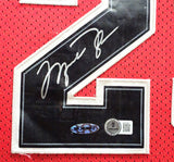 Bulls Michael Jordan Autographed Framed Red Jersey Beckett QR & UDA BAJ03662