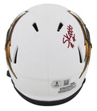 Arizona State Cameron Skattebo Signed Lunar Speed Mini Helmet W/ Case BAS Wit