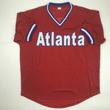 Autographed/Signed PHIL NIEKRO Atlanta Red Baseball Jersey JSA COA Auto