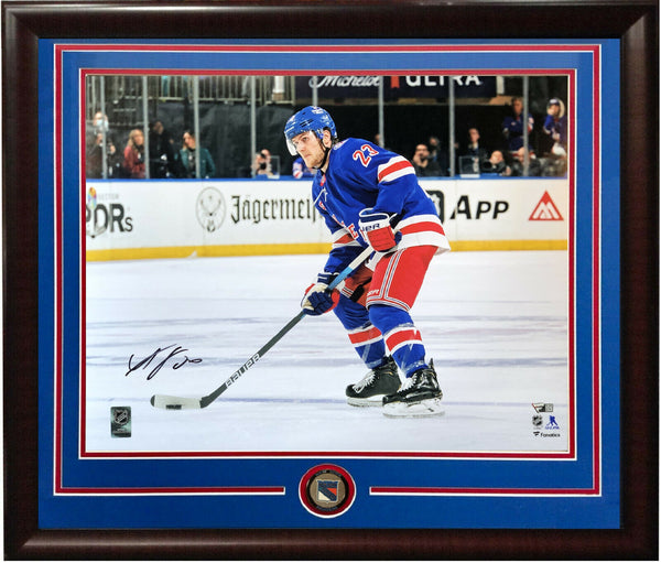 Adam Fox Signed 16x20 Photo Framed NY Rangers W/ Coin Mint autograph Fanatics