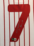 FRAMED PHILADELPHIA PHILLIES TREA TURNER AUTOGRAPHED SIGNED JERSEY BECKETT HOLO