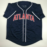 Autographed/Signed TOM GLAVINE Atlanta Blue Baseball Jersey JSA COA Auto