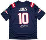 PATRIOTS MAC JONES AUTOGRAPHED BLUE NIKE GAMEDAY JERSEY SIZE XL BECKETT 202968