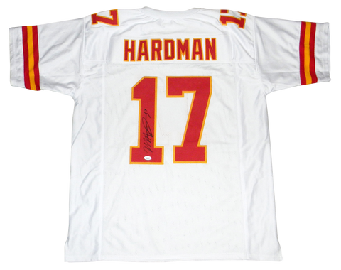 MECOLE HARDMAN AUTOGRAPHED SIGNED KANSAS CITY CHIEFS #17 WHITE JERSEY JSA