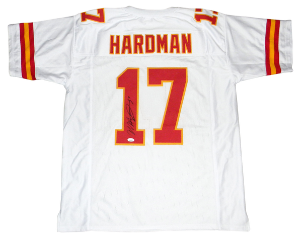 MECOLE HARDMAN AUTOGRAPHED SIGNED KANSAS CITY CHIEFS #17 WHITE JERSEY JSA