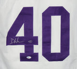 Devin White Autographed/Signed College Style White XL Jersey BAS 27701