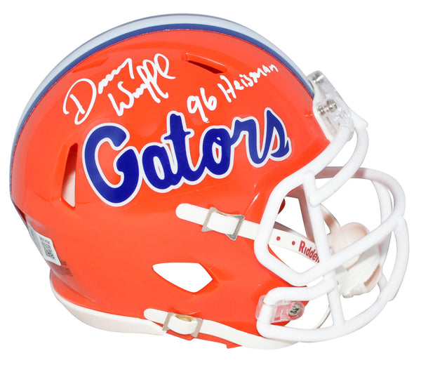 DANNY WUERFFEL AUTOGRAPHED FLORIDA GATORS ORANGE SPEED MINI HELMET BECKETT