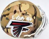 KYLE PITTS AUTOGRAPHED ATLANTA FALCONS CAMO SPEED MINI HELMET BECKETT QR 194401