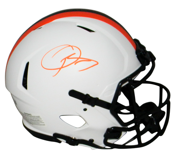 ODELL BECKHAM JR AUTOGRAPHED CLEVELAND BROWNS LUNAR AUTHENTIC SPEED HELMET BAS