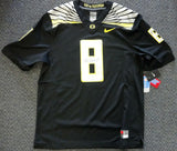 OREGON DUCKS MARCUS MARIOTA AUTOGRAPHED BLACK NIKE JERSEY SIZE L MM HOLO 87163