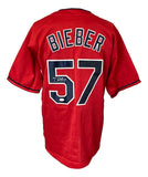 Shane Bieber Cleveland Signed Red Baseball Jersey JSA