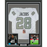 Framed Autographed/Signed Josh Jacobs 33x42 Las Vegas Oakland Jersey Beckett COA