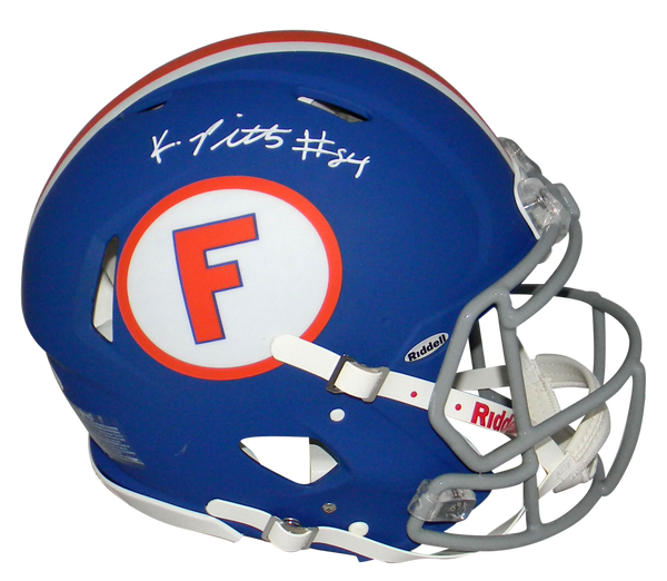 KYLE PITTS SIGNED FLORIDA GATORS BLUE FULL SIZE AUTHENTIC SPEED HELMET BECKETT