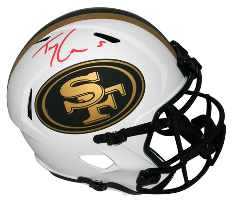 TREY LANCE AUTOGRAPHED SAN FRANCISCO 49ERS LUNAR FULL SIZE SPEED HELMET BECKETT