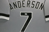 TIM ANDERSON (White Sox grey TOWER) Signed Autographed Framed Jersey JSA