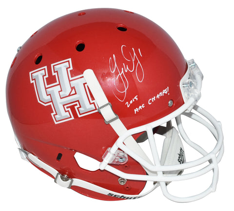 GREG WARD JR AUTOGRAPHED HOUSTON COUGARS FULL SIZE HELMET W/ 2015 AAC CHAMPS