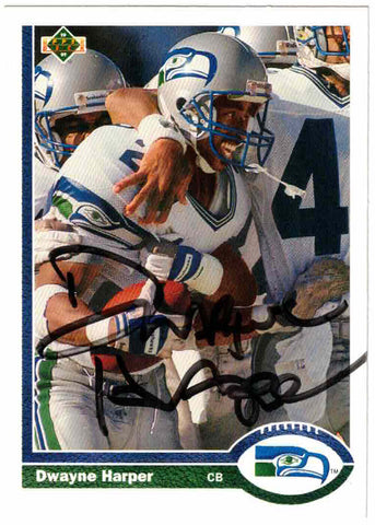 Dwayne Harper Autographed 1991 Upper Deck #493 Trading Card 46245