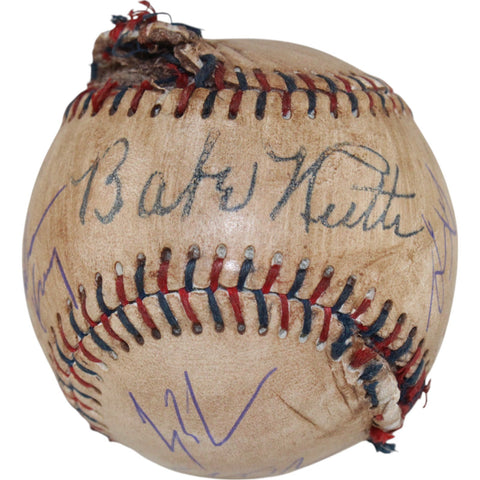 Sandlot Cast Autographed Ripped Baseball 7 Cast Members Beckett Witness 49316