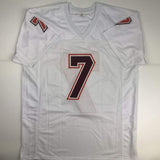 Autographed/Signed MICHAEL MIKE VICK Virginia Tech White College Jersey JSA COA