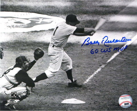 BOBBY RICHARDSON Signed New York Yankees Batting B&W 8x10 Photo w/60 WS MVP - SS