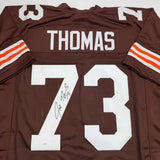 Autographed/Signed Joe Thomas Cleveland Brown Football Jersey JSA COA